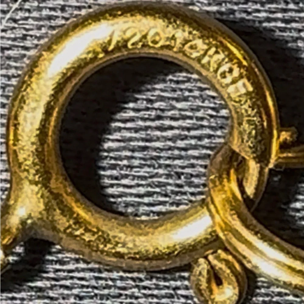 Vintage Green Pendant Necklace w/ Seed Bead Chain w/14K Gold Filled Clasps - Picture 6 of 7